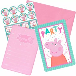 Peppa Pig Party Invitations Kit (Set of 8) | Peppa Pig Party Supplies