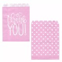 Pink Hearts Baby Shower Paper Treat Bags | Baby Girl Party Supplies