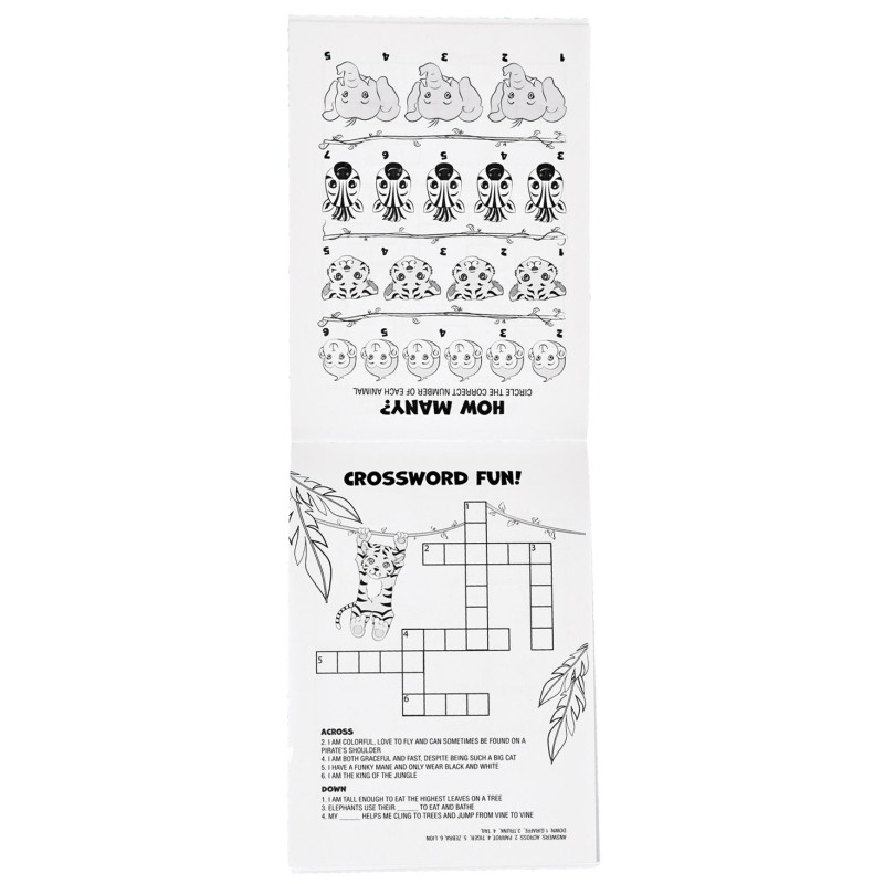 Jungle Fun Activity Pads (Set of 8) | Jungle Animals Party Supplies