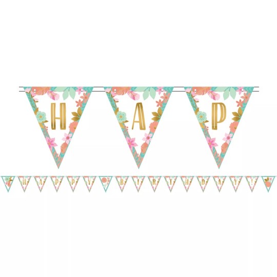 Boho Birthday Girl Pennant Banner | Boho Birthday Party Supplies