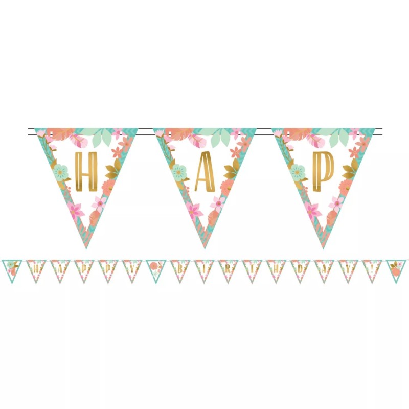 Boho Birthday Girl Pennant Banner | Boho Birthday Party Supplies