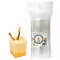 Clear Mini Plastic Square Slanted Dessert Cups (Pack of 12)