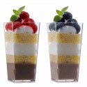 Clear Mini Plastic Square Dessert Cups 8.2cm (Pack of 12)