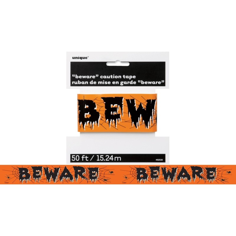 Halloween Beware Caution Tape 15m | Halloween Decorations