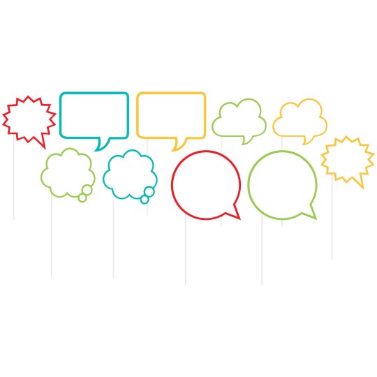 Speech Bubbles Photo Booth Props (Set of 10)