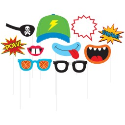 Boys Superhero Photo Booth Props (Set of 10)