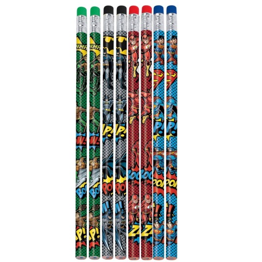 Justice League Pencils (Pack of 8) | Justice League Party Supplies
