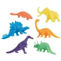 Plastic Dinosaur Toys Assorted Neon (Pack of 12) | Dinosaur Party Supplies