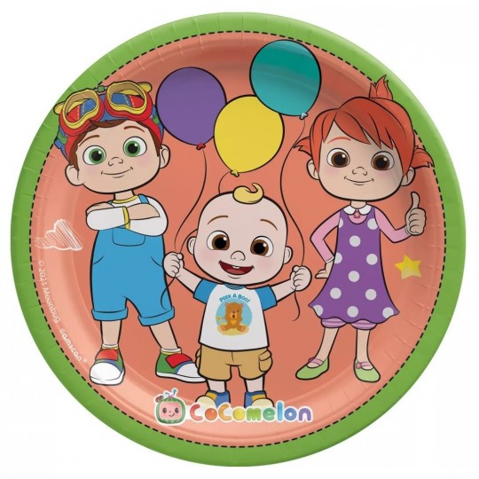 CoComelon Small Plates (Pack of 8) | Cocomelon Party Supplies