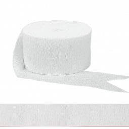 Frosty White Crepe Streamer