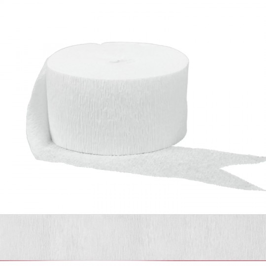 Frosty White Crepe Streamer