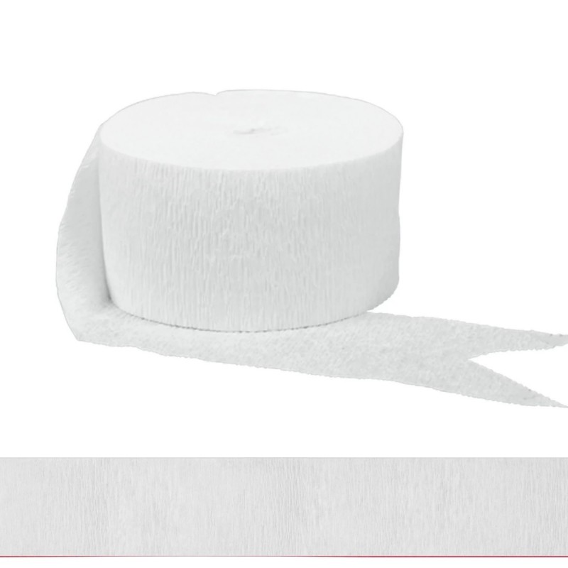 Frosty White Crepe Streamer