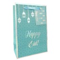 A5 Eid Mubarak Gift Bag - Teal & Iridescent