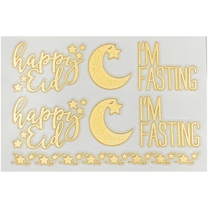 Eid Mubarak Gold Foil Tattoos (Set of 6)