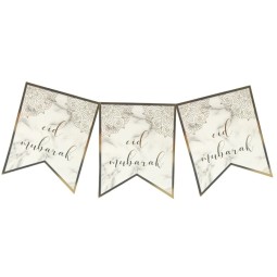 Eid Mubarak Marble & Gold Banner