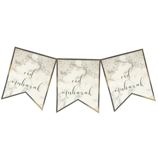 Eid Mubarak Marble & Gold Banner