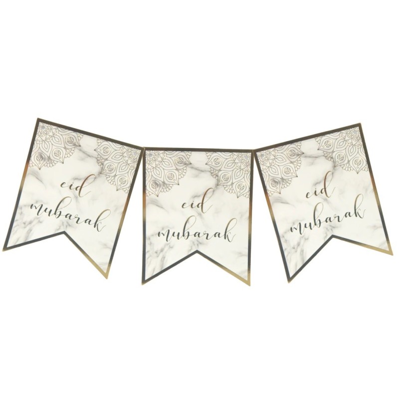 Eid Mubarak Marble & Gold Banner