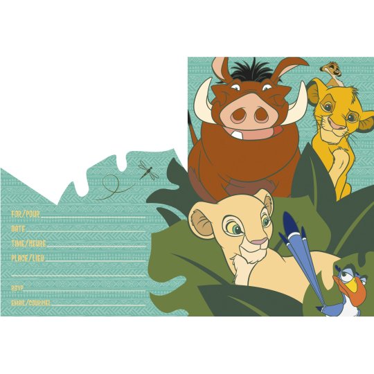 The Lion King Invitations (Pack of 8) | The Lion King Party Supplies