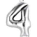 86cm Silver Number Balloon (4) - Inflated