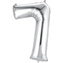 86cm Silver Number Balloon (7) - Inflated