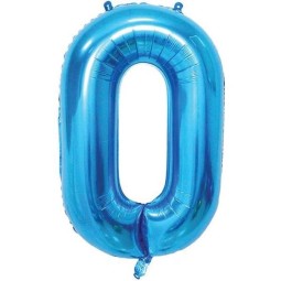 Blue Number 0 Balloon 86cm