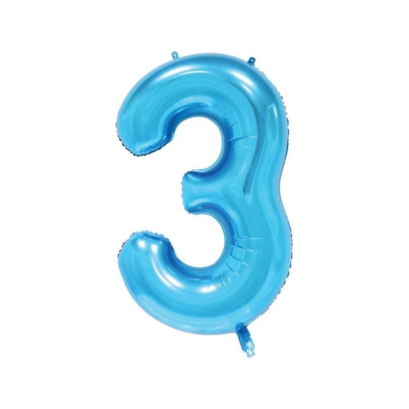 Blue Number 3 Balloon 86cm