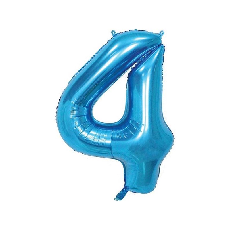 Blue Number 4 Balloon 86cm