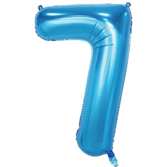 Blue Number 7 Balloon 86cm