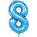 Blue Number 8 Balloon 86cm