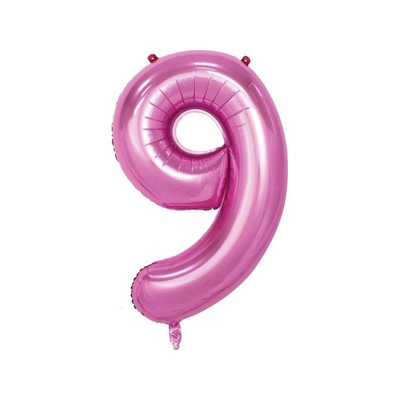 Pink Number 9 Balloon 86cm