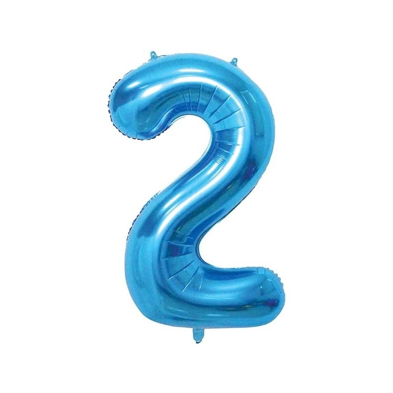 86cm Blue Number Balloon (2) - Inflated