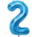 86cm Blue Number Balloon (2) - Inflated