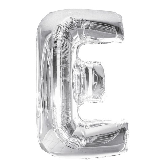 86cm Silver Letter E Balloon
