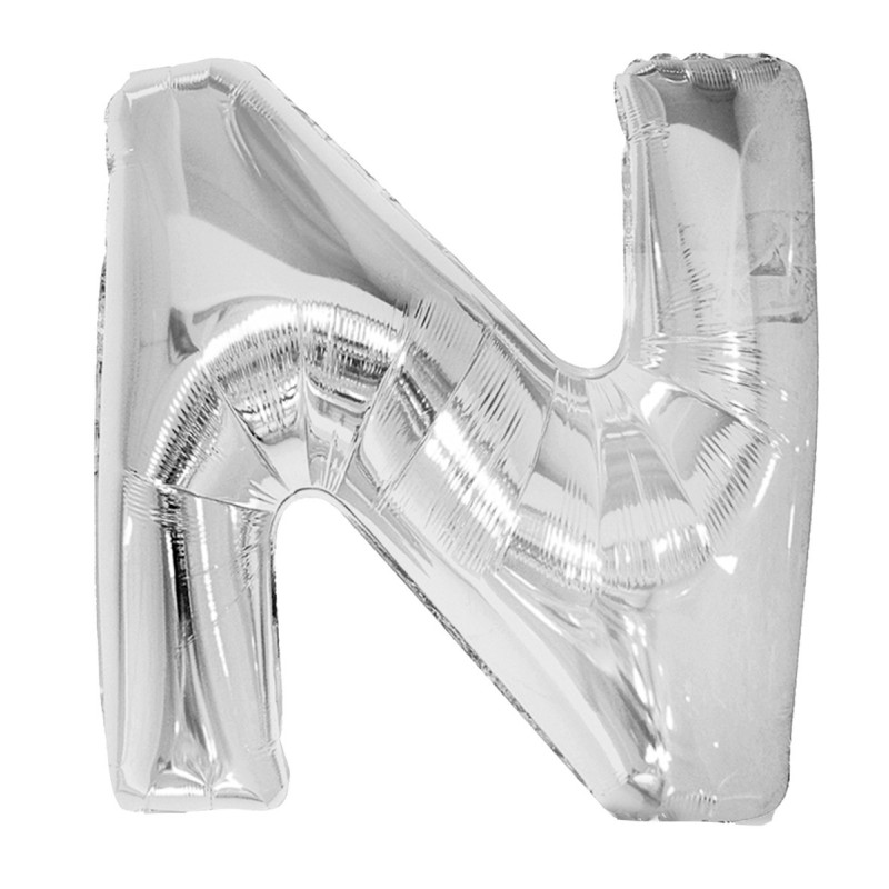 86cm Silver Letter N Balloon