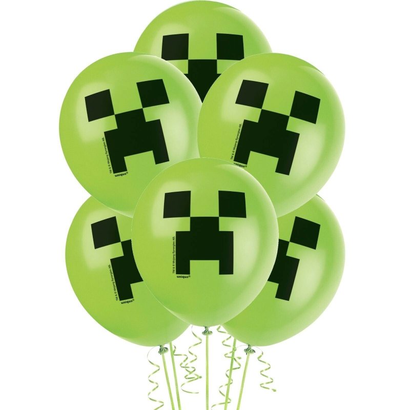 Minecraft Inflation Ceeper Inflated Creeper Minecraft 8 Latex Balloon Bouquet | Sydney Balloon ...