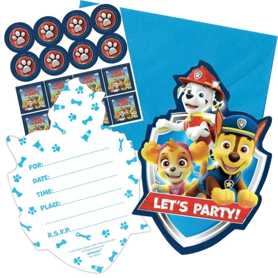 Paw Patrol Party Invitations (Pack of 8)