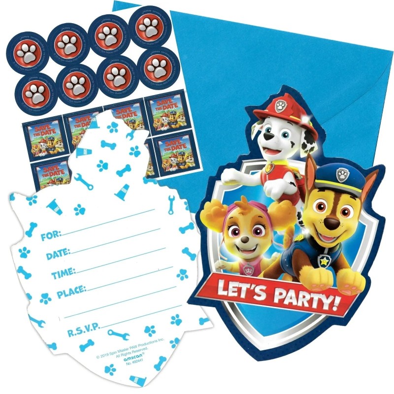 Paw Patrol Party Invitations (Pack of 8)