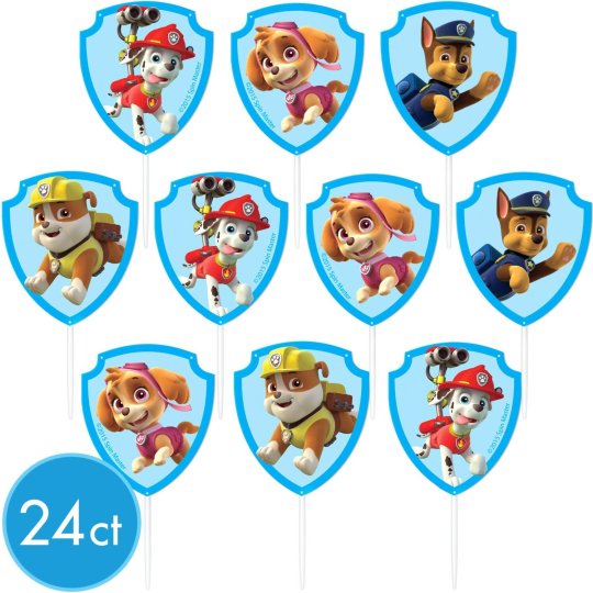 Paw Patrol Cupcake Picks (Pack of 24)