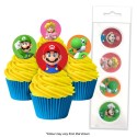 Super Mario Wafer Cupcake Toppers (Pack of 16)