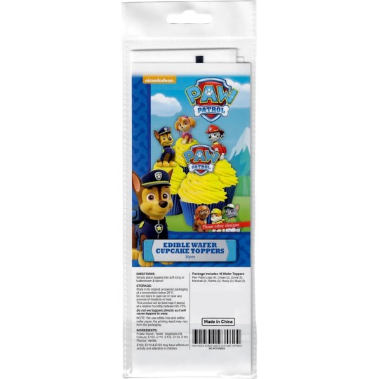 Paw Patrol Wafer Cupcake Toppers (Pack of 16) | Paw Patrol Party Supplies