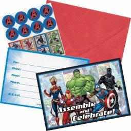 Marvel Avengers Party Invitations Set (Pack of 8) - Avengers Party Supplies