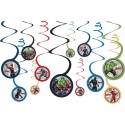 Marvel Avengers Swirl Decorations (Pack of 12) - Avengers Party Supplies