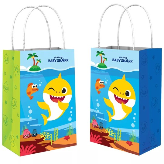 Baby Shark Paper Favour Bags (Pack of 8)