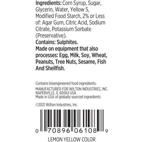 Wilton Lemon Yellow Icing Colour 1oz