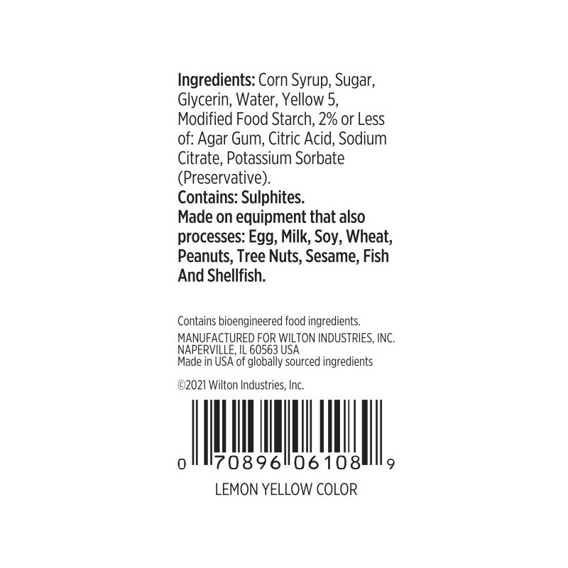 Wilton Lemon Yellow Icing Colour 1oz