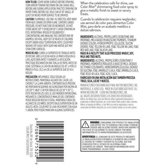 Wilton Gold Food Colouring Spray Colour Mist | Edible Spray Paint