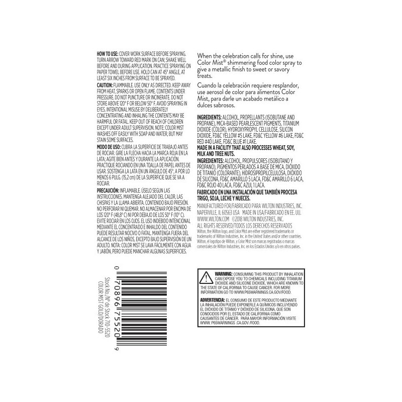 Wilton Gold Food Colouring Spray Colour Mist | Edible Spray Paint