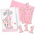 Farm 1st Birthday Girl Party Invitations (Pack of 8)