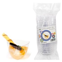 Plastic Triangle Dessert Cups (Pack of 12)