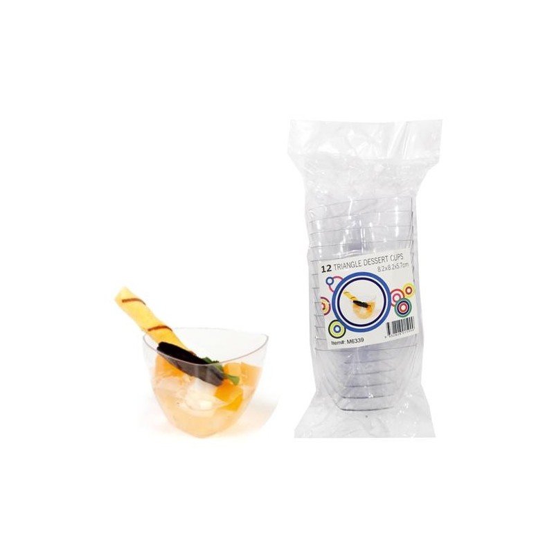 Plastic Triangle Dessert Cups (Pack of 12)